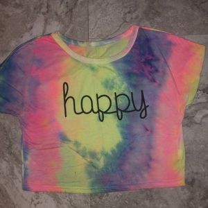 tie dye crop top .